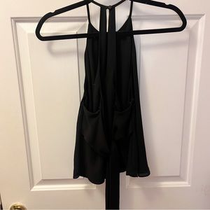 Zara TFT Collection | X-Small | Satin Blouse | Tie Back Detail | Black